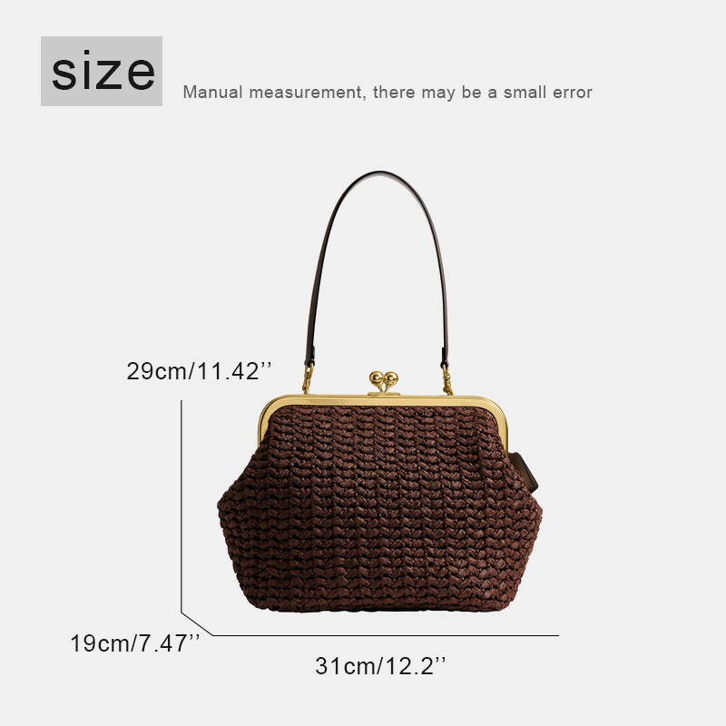 Hand-Woven Kisslock Frame Shou - огляд і ціна Crochet Bag Raffia