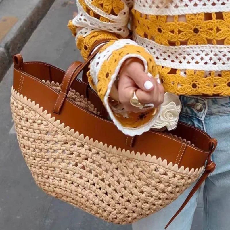 Luxury Raffia Straw Tote Bag,F - огляд і ціна Crochet Bag Raffia