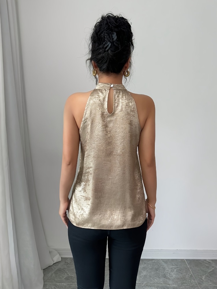 Champagne Golden Shiny Glossy  - огляд і ціна Blouse Off Shoulder